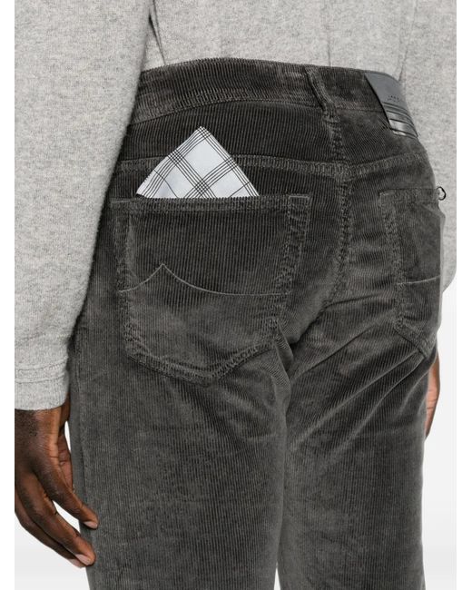 Jacob Cohen Black Corduroy Straight-Leg Trousers for men