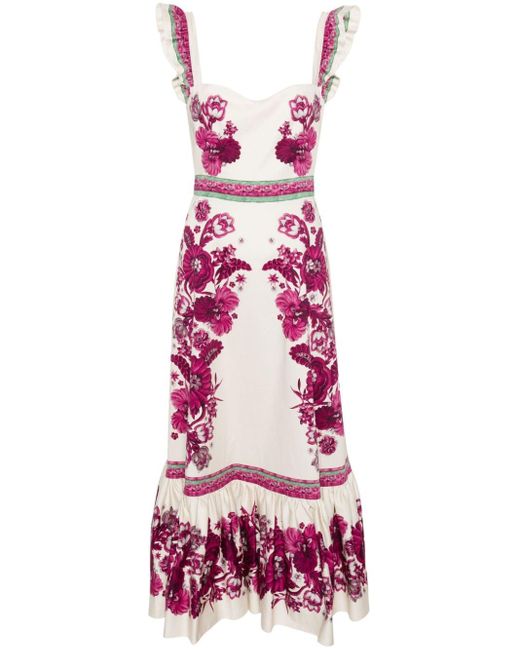 LaDoubleJ Maxi-jurk Met Bloemenprint in het Natural
