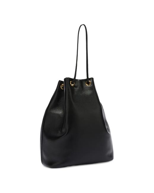Furla Black Mini Soft Sfera Drawstring Bucket Bag