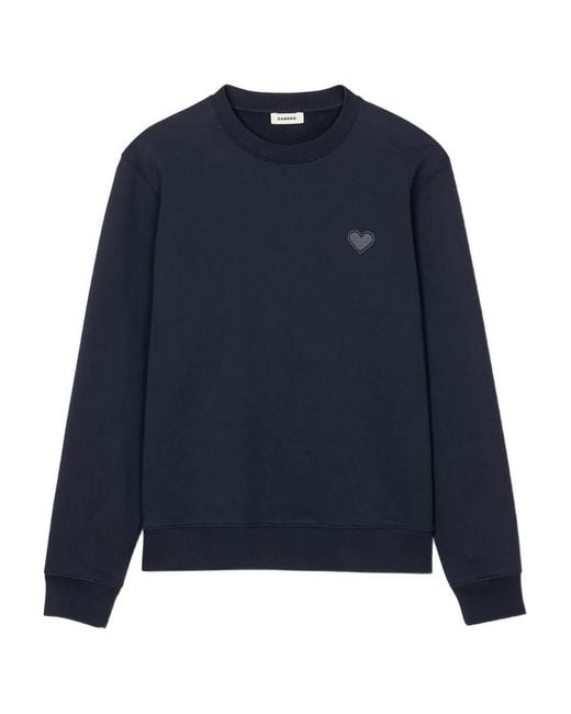 Sandro Blue Heart Patch Crewneck for men