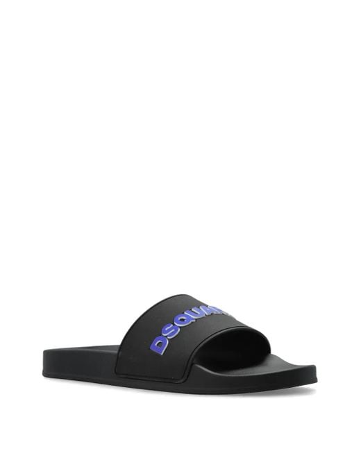 DSquared² Black Slipper With Logo for men