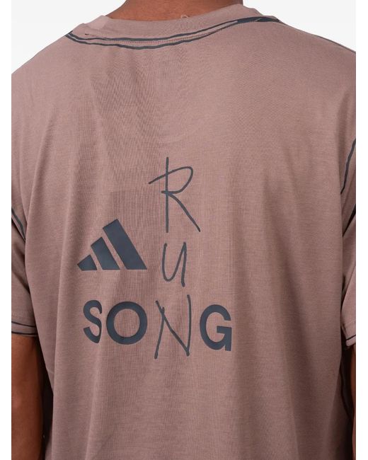 Adidas Gray T-Shirt À Logo Imprimé for men