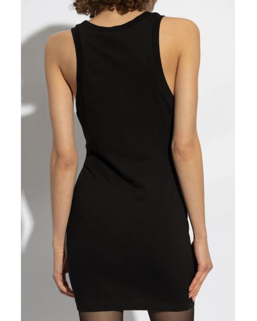 DSquared² Black Logo-Print Mini Dress