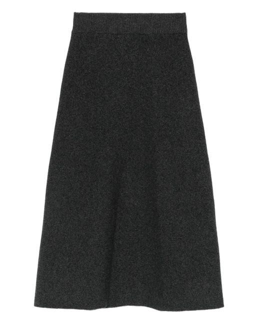 Agnona Black Gestrickter Midirock