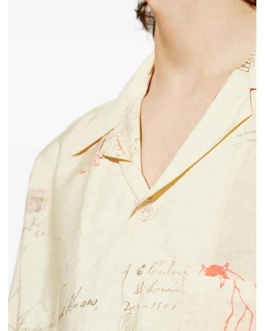 M I S B H V Natural Graphic-Print Shirt for men