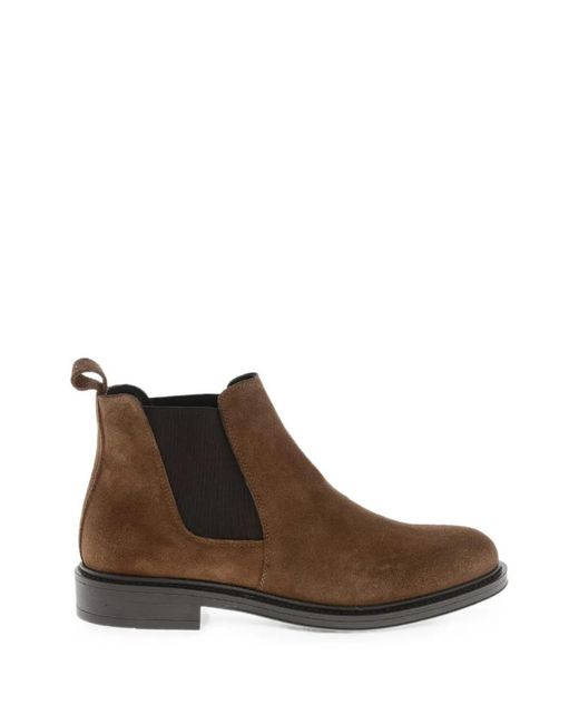 Amedeo Testoni Brown Suede Chelsea Boots for men