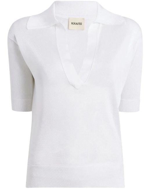 Khaite White Viscose Top