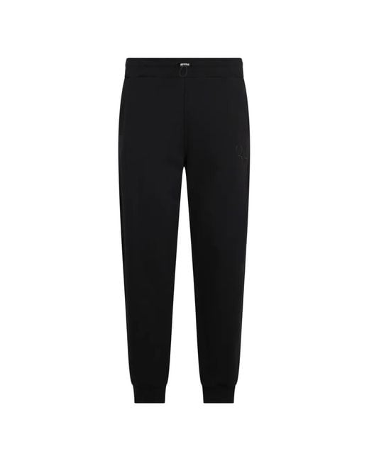 Billionaire Black Baroque Logo-Embroidered Track Pants for men