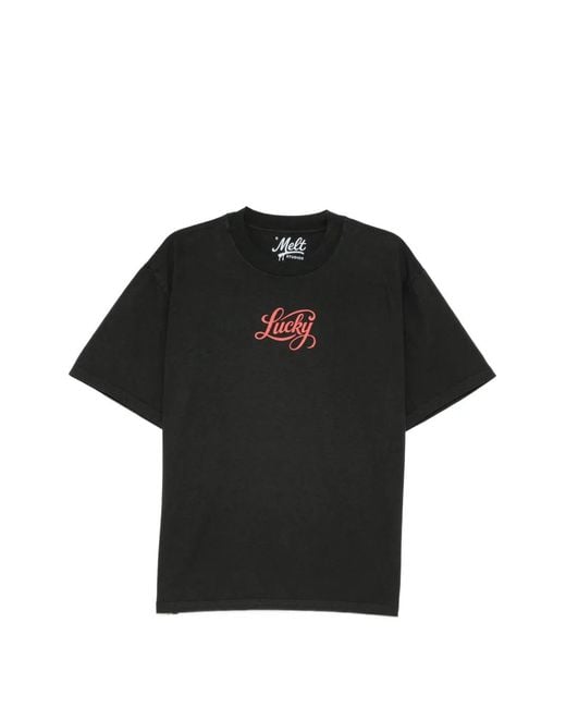 Melt Black Logo-Print T-Shirt for men