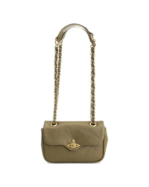 Vivienne Westwood White Small Anita Chain-Link Shoulder Bag