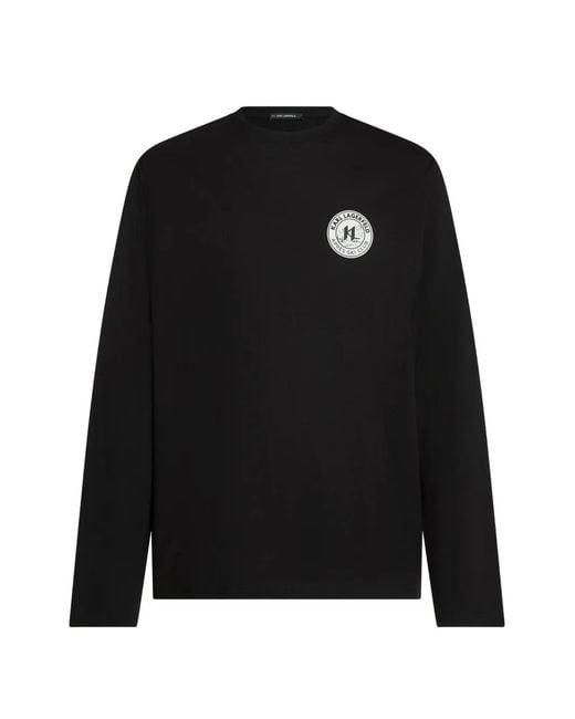 Karl Lagerfeld Black Après Ski Club Long-Sleeved T-Shirt for men