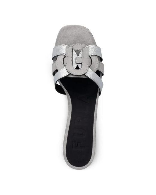 Furla White Logo-Detailed Sandals
