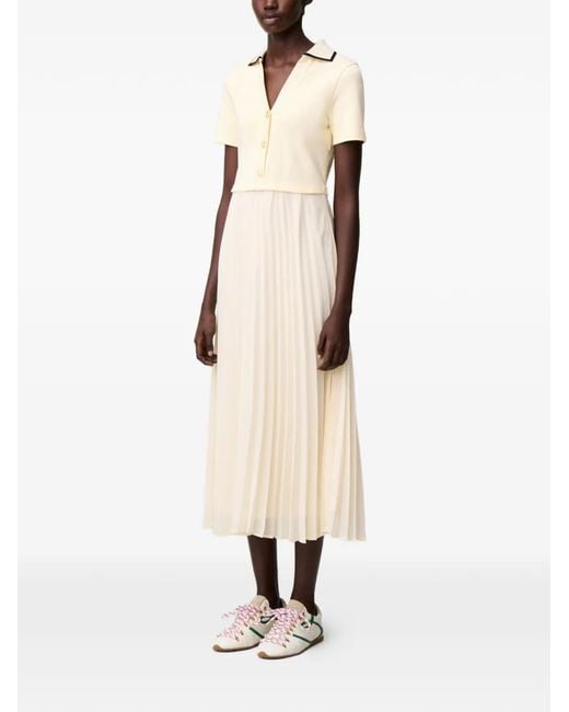 Robe Mi-Longue Nervurée À Plis Claudie Pierlot en coloris White