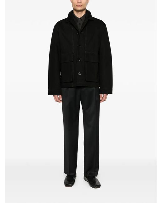 Lemaire Black Pocket Button Overshirt