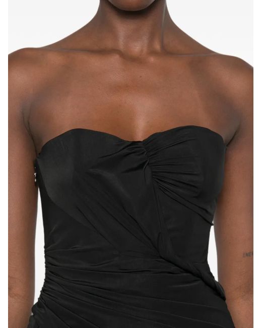 Blumarine Black Strapless Draped Mini Dress