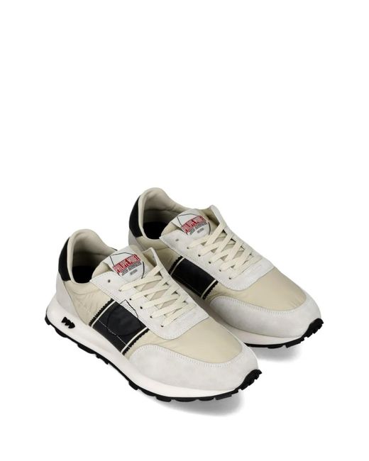 Philippe Model White Suede-Panelled Sneakers for men
