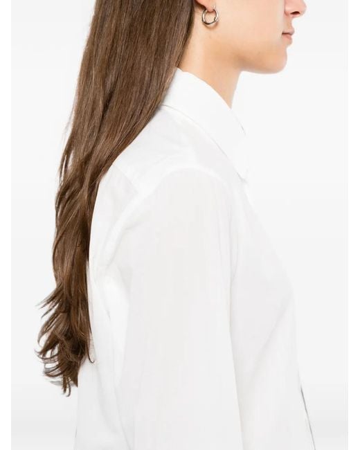 Yohji Yamamoto White Detachable-Collar Patch-Pocket Shirt