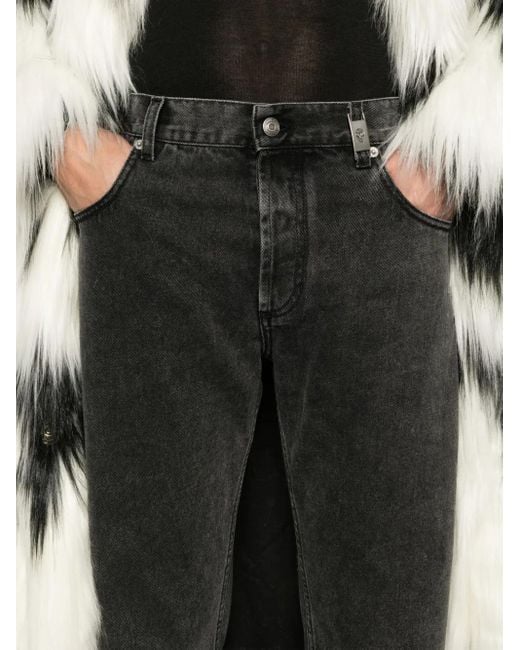 McQueen Gray Logo-Plaque Jeans for men