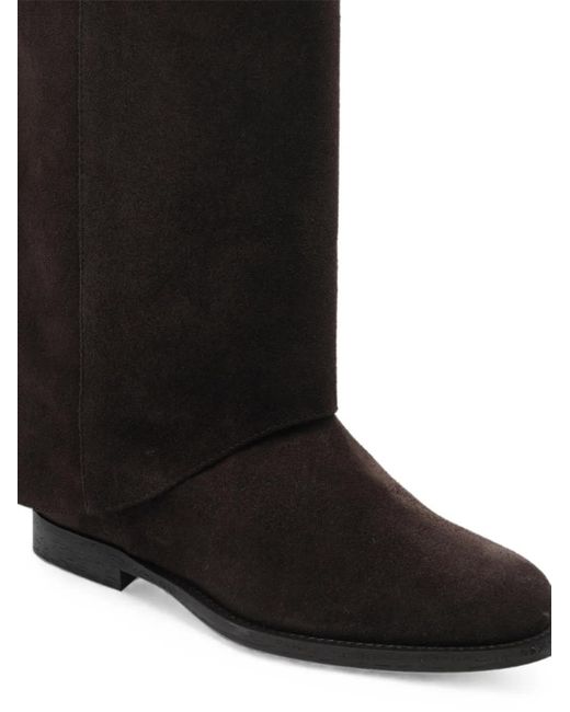 Via Roma 15 Black Sued Knee-High Boots