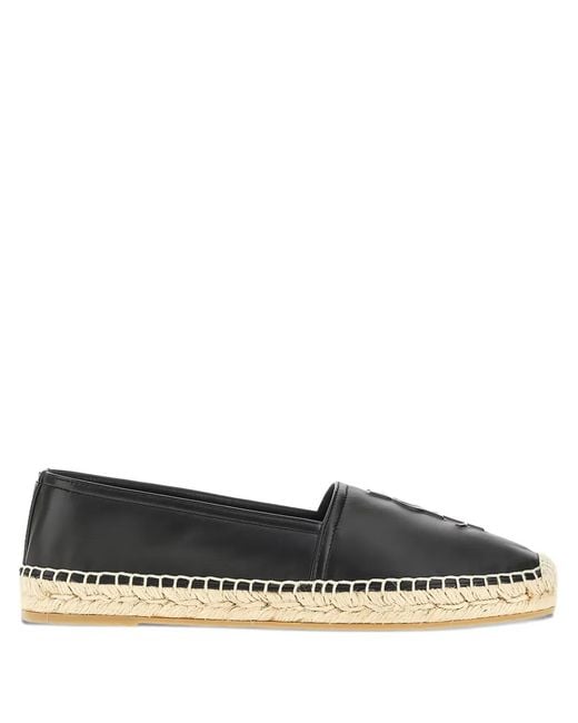 Saint Laurent Black Logo-Motif Espadrilles