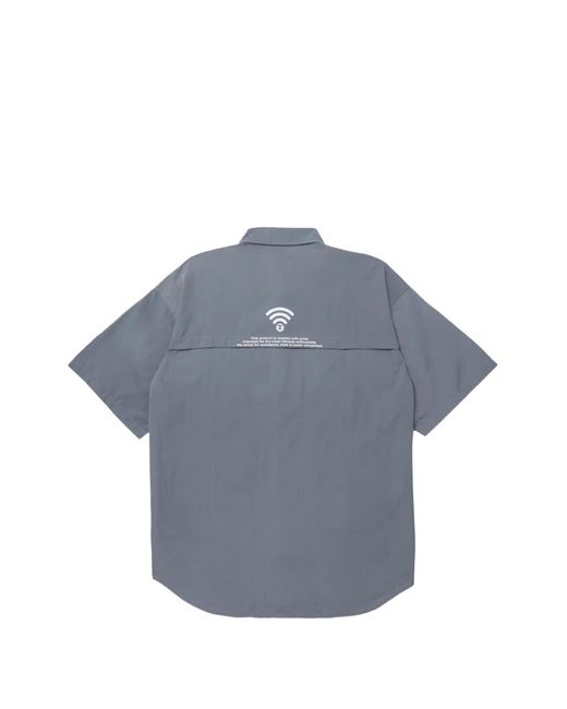 Aape By A Bathing Ape Gray Moonface Patch Shirt for men