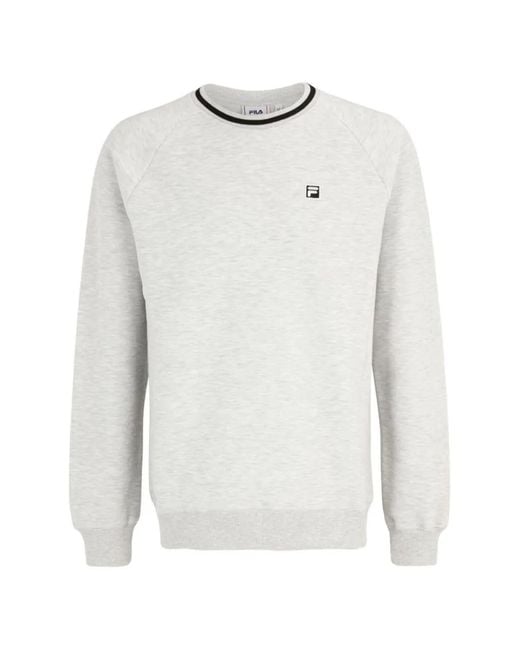 Fila White Logo-Patch Raglan-Sleeve Sweater for men