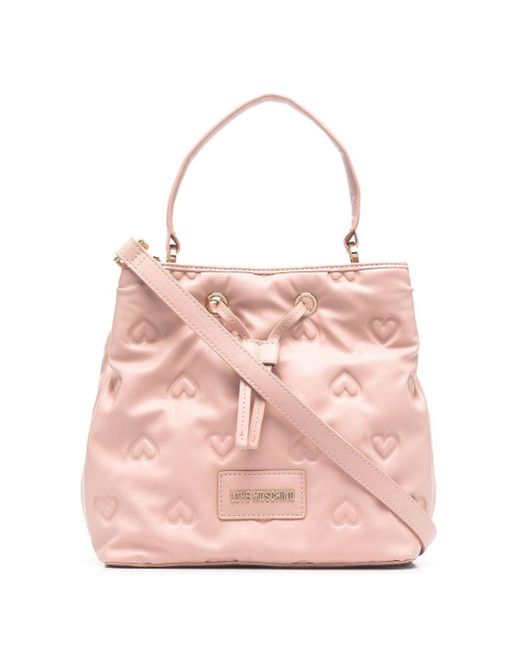 Love Moschino Pink Handtasche mit Herz-Prägung