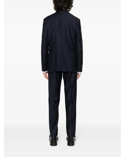 Boglioli Blue Interlock-Twill Virgin-Wool Suit for men