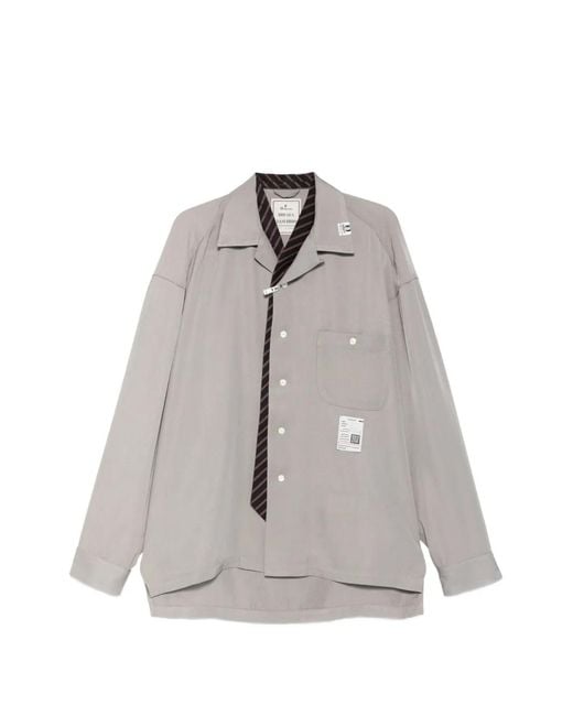 Maison Mihara Yasuhiro Gray Logo-Patch Shirt for men