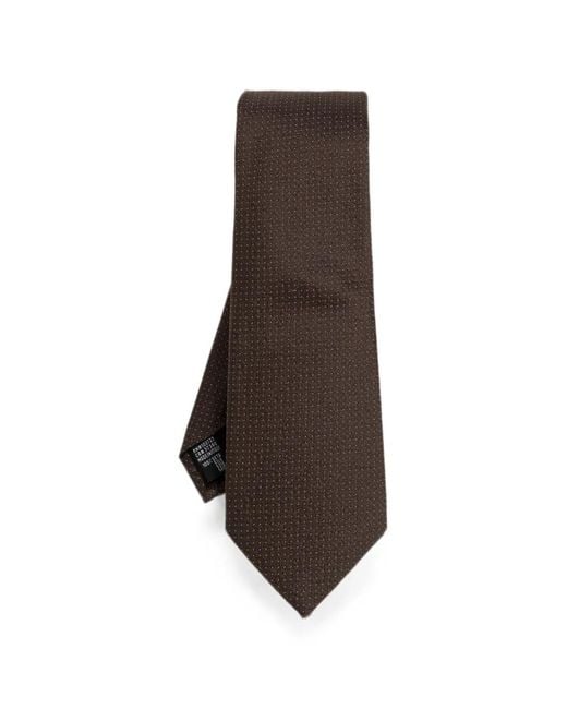 Giorgio Armani Brown Micro-Pattern Tie for men