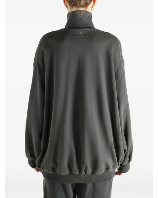 Adidas Gray Stripe-Detail Zip-Up Jacket