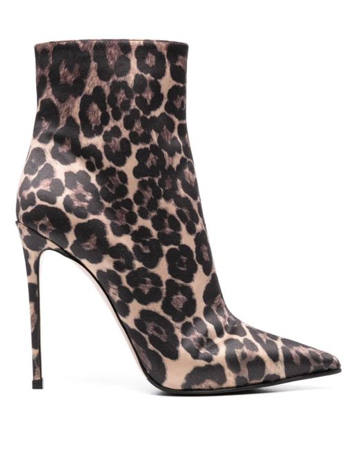 Le Silla Black Eva 120mm Leopard-print Boots