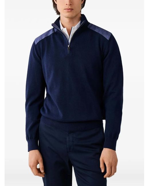 Hackett Blue Pull À Col Zippé for men