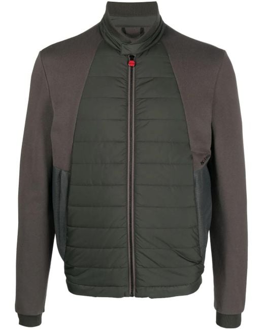 Kiton Gray Blouson Zip-Up Quilted Jacket for men