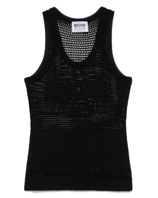 Moschino オープンニット トップ Black