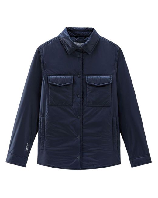 Woolrich Blue Pertex Padded Overshirt Jacket