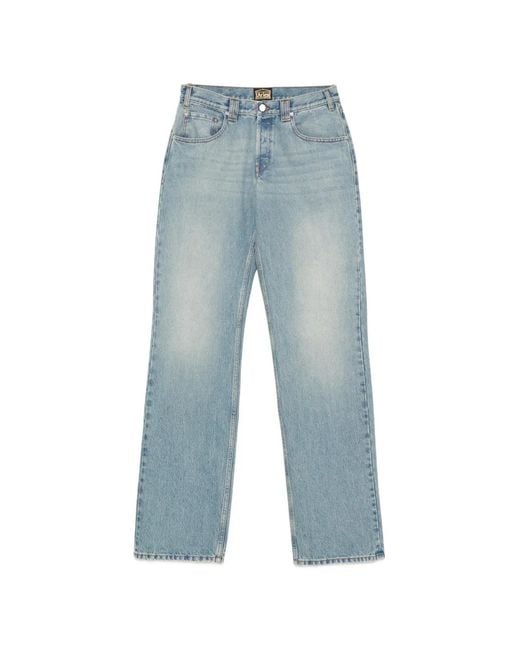 Aries Blue Tyrone Distressed Low-Rise Jeans