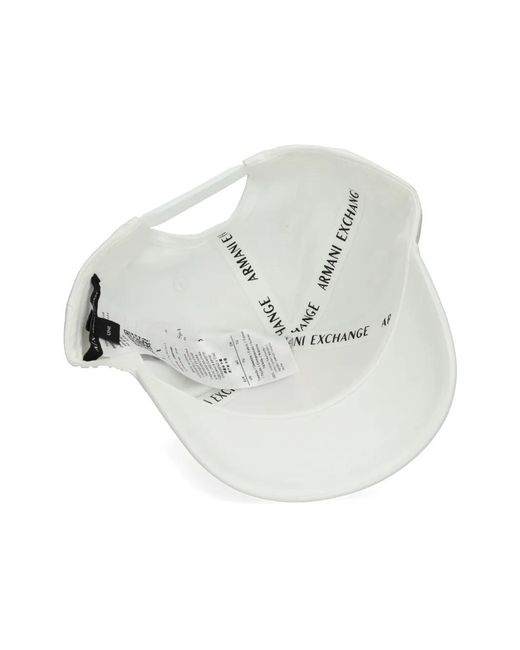 ARMANI EXCHANGE White Logo-Embellished Cap