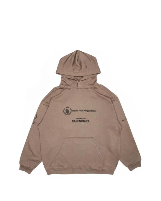 Balenciaga Brown X World Food Programme Logo-Print Hoodie for men