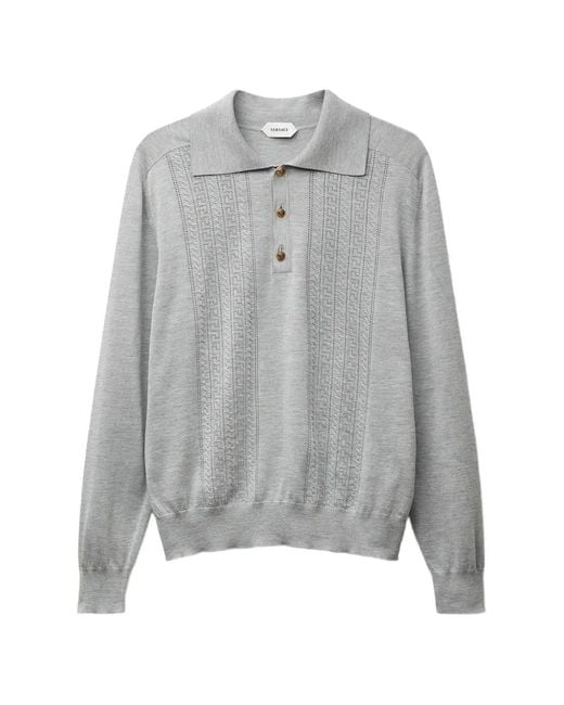 Versace Gebreide Polo in het Gray voor heren