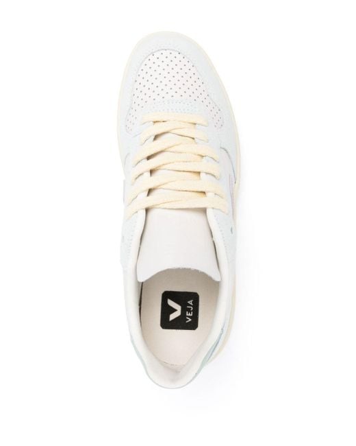 Veja V-10 Chromefree® Leren Sneakers in het White