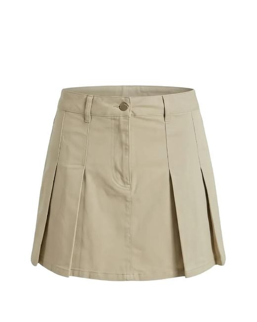 Michael Kors Natural Pleated-Panel Mini Skirt