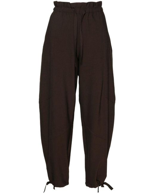 Pantalon à taille élastiquée Ganni en coloris Black