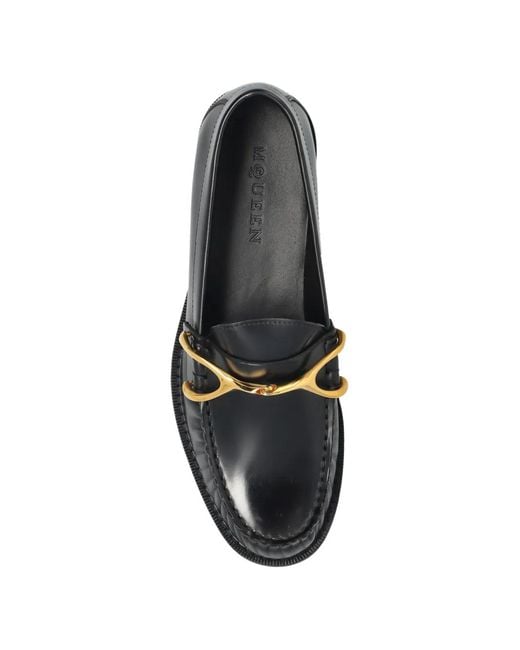 McQueen Black Wishbone Loafers