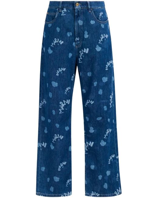 Marni Blue Mega Laser-Print Jeans for men
