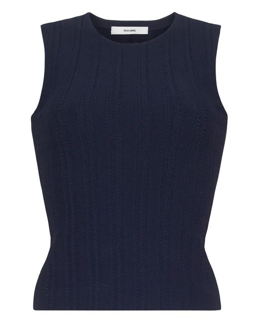 Adam Lippes Blue Brynn Sleeveless Top