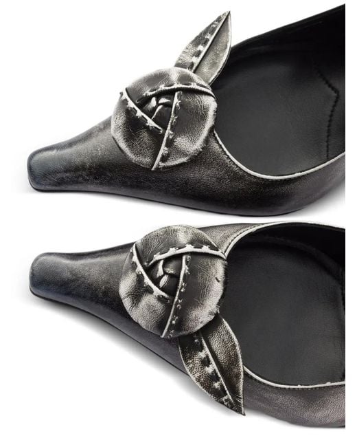 Prada Metallic Leather Slingback Pumps