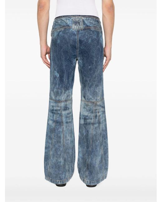 DIESEL Blue D-gen Bleached-effect Bootcut Jeans for men