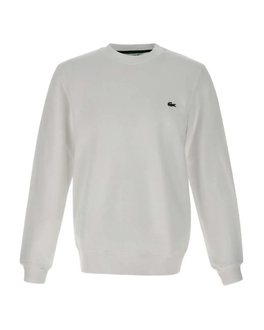 メンズ Lacoste エンブロイダリー スウェットシャツ White
