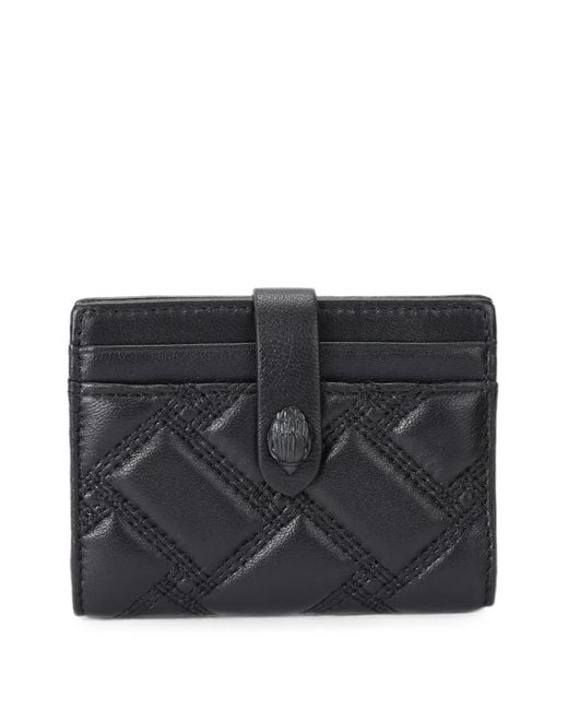 Kurt Geiger Black Quilted Eagle-Plaque Card Holder